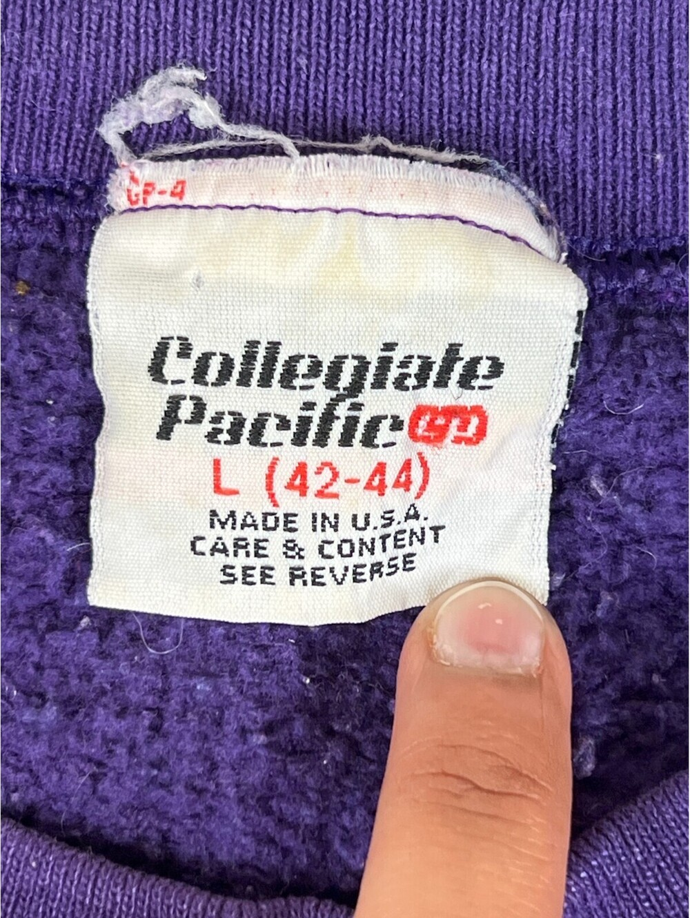 Vintage Collegiate Pacific Northern Iowa Made in USA Sweatshirt Men Size L - Picture 3 of 7